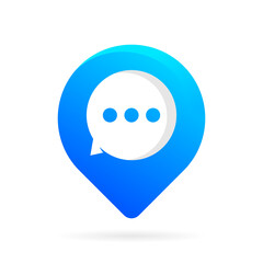 Obraz premium chat location logo vector symbol