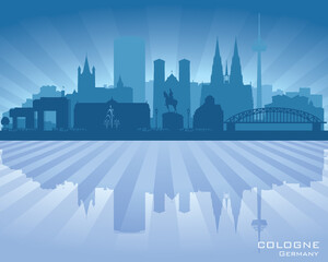 Cologne Germany city skyline vector silhouette