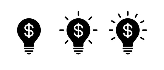 Light bulb with dollar symbol icon vector