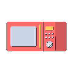 Microwave oven. Kitchen appliances. Flat style. Isolated illustration on a white background.
