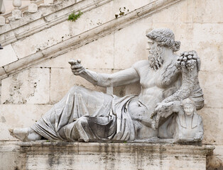 Statue, symbolizing the River Nile. Senators Palace, Rome