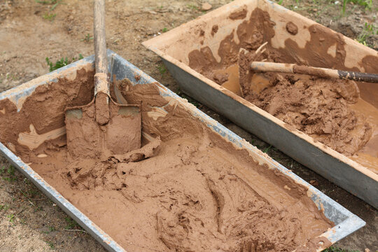 wet filtered clay in a trough. source for creativity