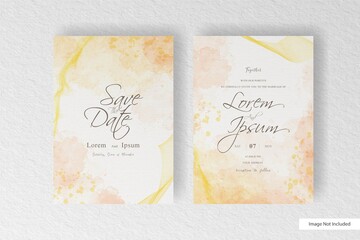 Colorful watercolor wedding invitation splash with abstract dynamic fluid