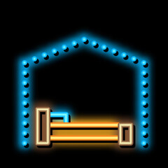 Fototapeta premium Bed Canopy Awning neon light sign vector. Glowing bright icon Bed Canopy Awning sign. transparent symbol illustration