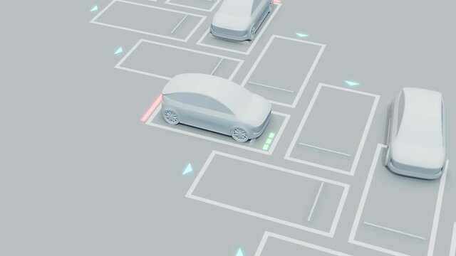 self-driving car, wireless charging, 3D rendering image.
