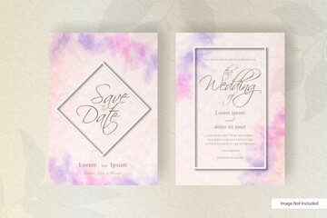 Colorful watercolor wedding invitation splash with abstract dynamic fluid