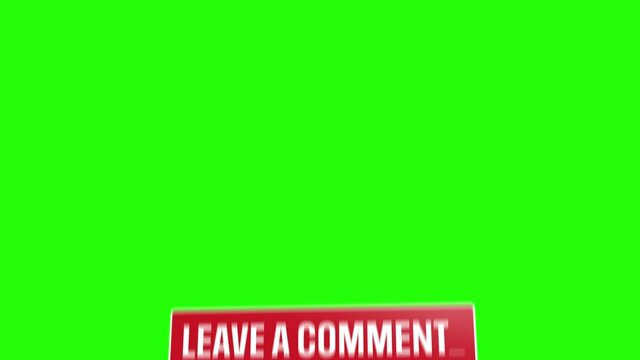 4k comment lower third button animation with transparency