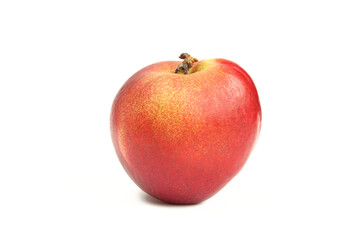 Single nectarine isolated on white background. Delicious fruit