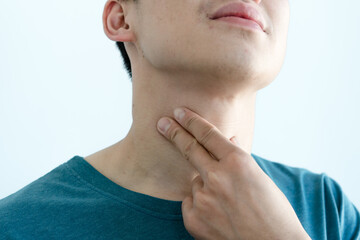 Adolescent patients have a sore throat or a persistent cough. Medical and health care concept