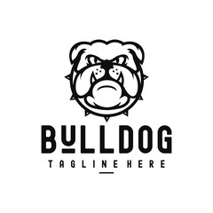 Angry Bulldogs Lineart Logo Tamplate