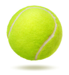 green tennis ball over white background