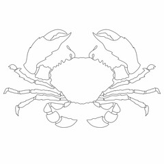 Crab. Isolated illustration. Black silhouette on a white background.