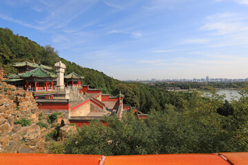 The scenery of ancient Chinese architecture in Beijing Summer Palace