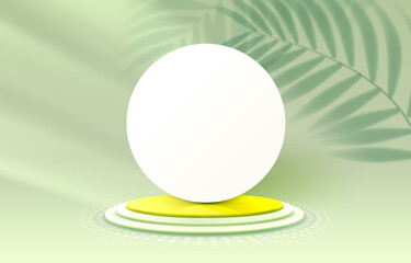 Stage podium with lighting, Stage Podium Scene with for Award, Decor element background. Vector