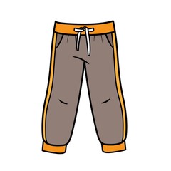 Boy's drawstring sweatpants color variation for coloring page isolated on white background