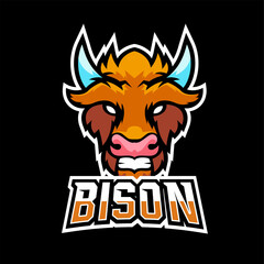 Bison sport or esport gaming mascot logo template, for your team