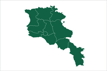 Armenia map Green Color on White Backgound	