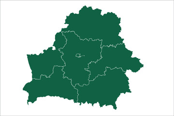 Belarus map Green Color on White Backgound	