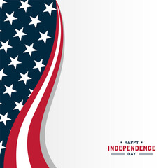 4th of July Happy Independence Day of United States of America with American Flag vector illustration background