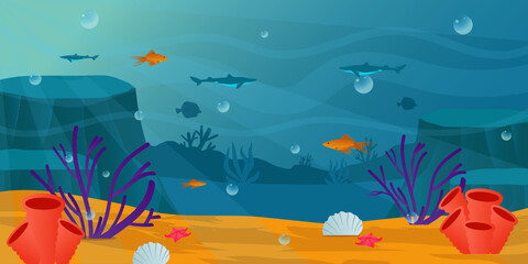 Naklejka na ściany i meble Underwater Background