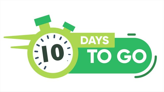 10 days to go. Sale banner. Business concept. Timer icon.