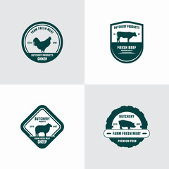 Obraz premium Butchery or meat shop vintage logo template