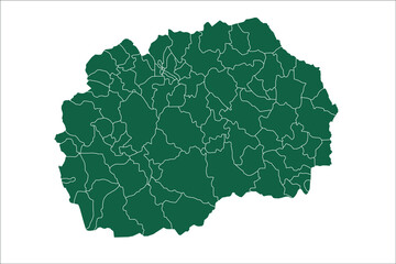 Macedonia map Green Color on White Backgound