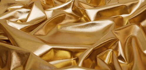 Golden draped textile with empty place