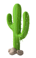 Cactus 3d render realistic. Illustration 3D.  © Ranilson Arruda