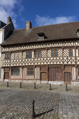 The 16th century half-timbered house called Henry IV at Saint-Valery-en-Caux. Saint-Valery-en-Caux - small coastal resort of the Pays de Caux. Saint-Valery-en-Caux, Upper Normandy, France.