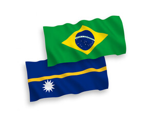 Flags of Brazil and Republic of Nauru on a white background