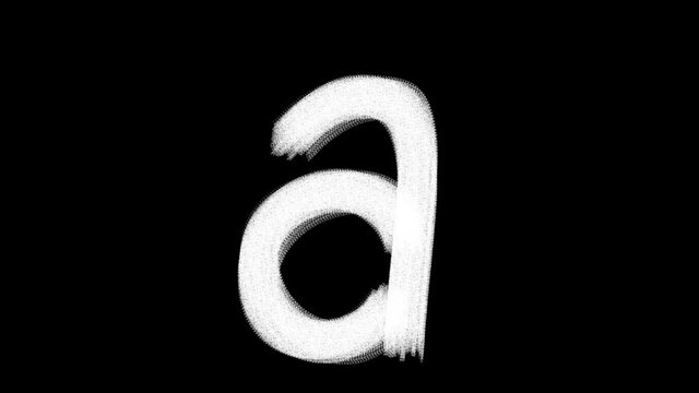 Hand drawn alphabet with charcoal texture. Two color - black and white. Full abc from Aa to Zz. High resolution 4K