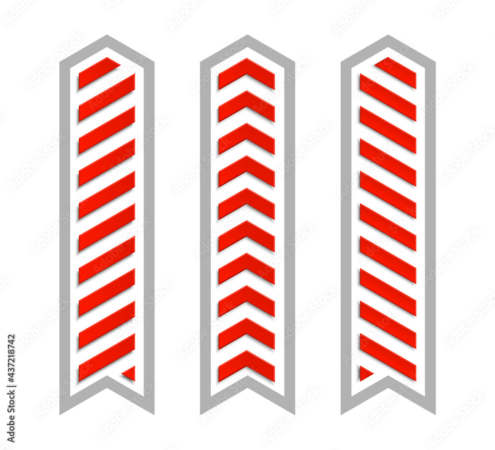 Aufkleber arrow banners set. Direct circle shape. 3d Abstract arrow background. Business infographic presentation diagram. Section compare service trend. Paper arrows index. Exact pointer banner