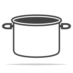 Big saucepan icon vector isolated