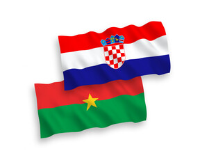 Flags of Burkina Faso and Croatia on a white background