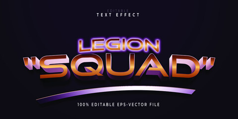 editable legion squad  text effect in gold.typhography logo