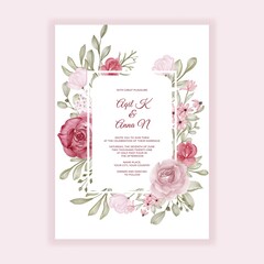 beautiful flower frame for wedding invitation