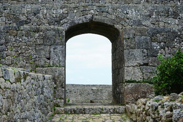 Fototapeta na wymiar Nakagusuku Castle ruins. World heritage of Okinawa, Japan - 沖縄の世界遺産 中城城跡