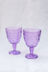 Beautiful glasses for drinks on a white background