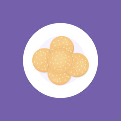 dumplings onde food illustration. snacks or cakes. Indonesian food. flat style. vector design
