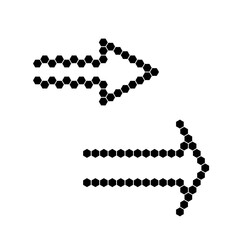 Straight arrow ribbon button. Direction right banner shape. Trend arrow stripe form flat icon. Index location button. Pointer position. Abstract simple arrows