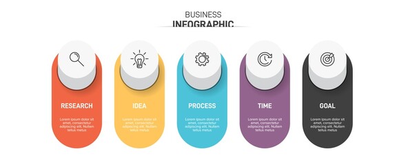 Infographic design with icons and 5 options or steps. Thin line vector. Infographics business concept. Can be used for info graphics, flow charts, presentations, web sites, banners, printed materials.