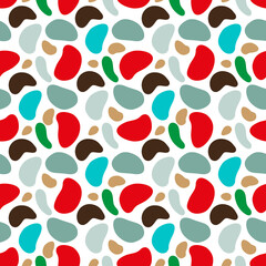  seamless pattern of minimalist camouflage ornament drawn with multicolored colors