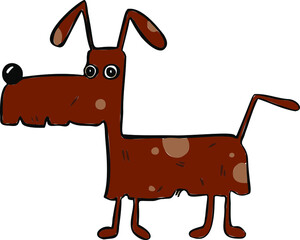 Happy Dog Character Waving. High quality illustration