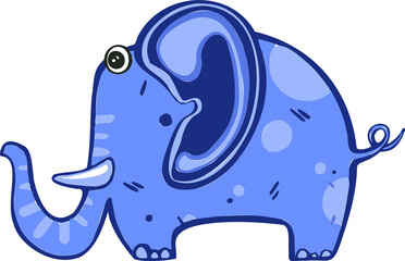 Obraz premium Illustration of a cute baby elephant and inscription. High quality illustration