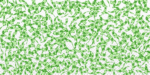 American dollar notes falling. Sparse USD bills on