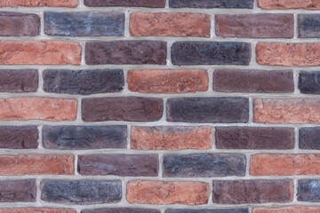 Clinker brick wall. Brickwork in the middle