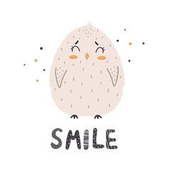 Cute chicken  in scandinavian style