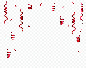 background with red confetti Celebration carnival ribbons