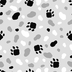 Seamless pattern with footprints in the Scandinavian style - 437226905